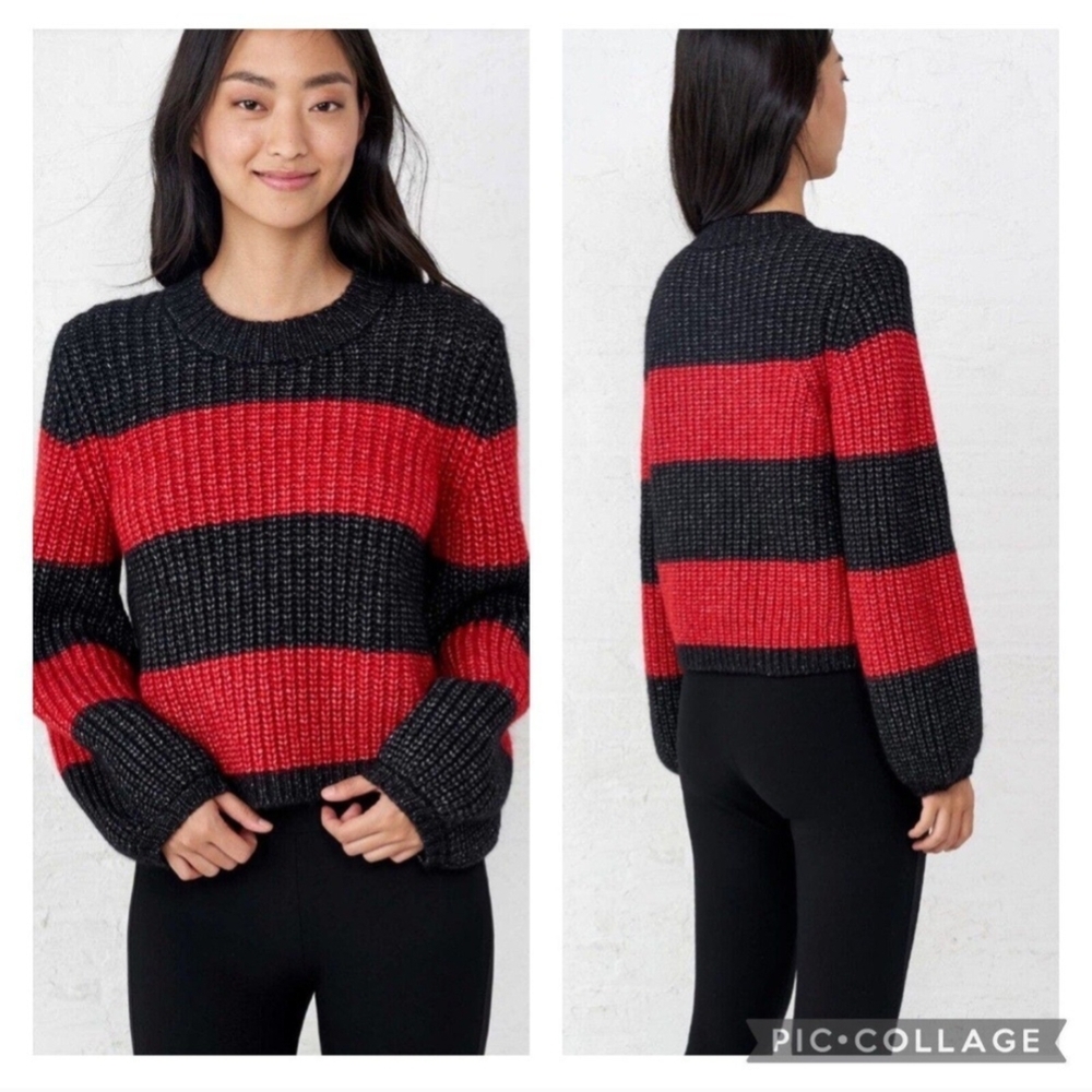 La Ligne Black and Red Striped Sweater
